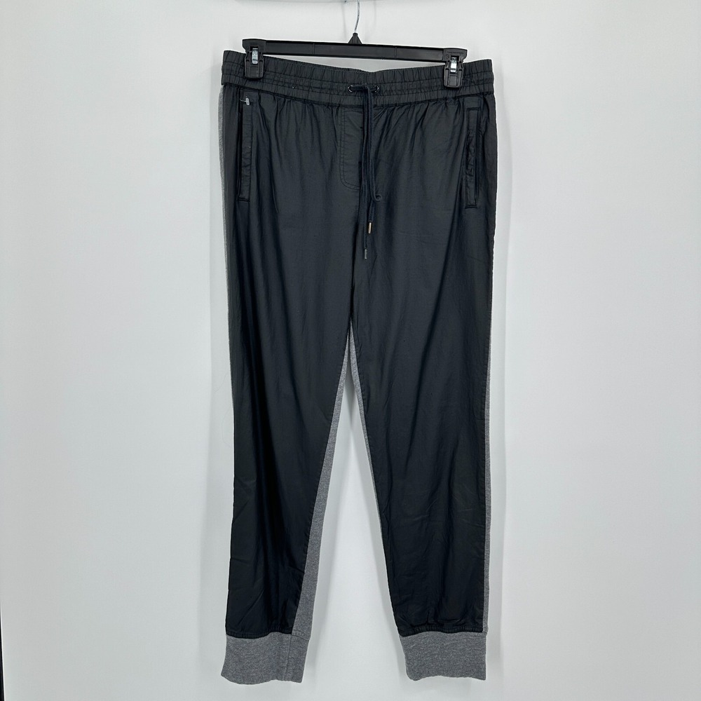 Pure DKNY Sweatpants Women M Black Gray Heather Colorblock Y2K Emo Grunge Modern